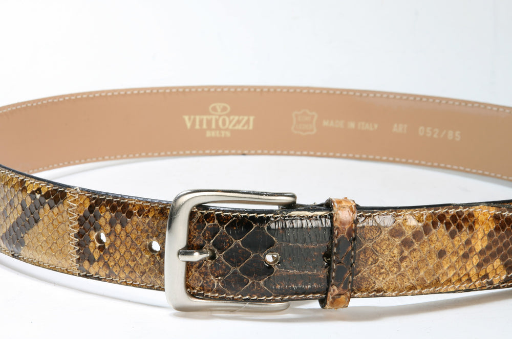 052 Vittozzi belts Gürtel Python Braun