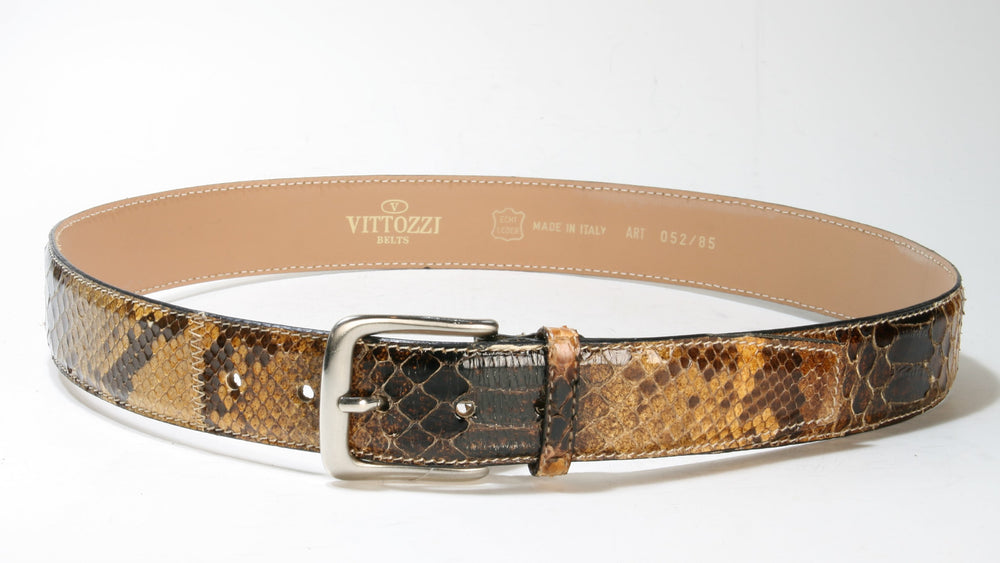 052 Vittozzi belts Gürtel Python Braun