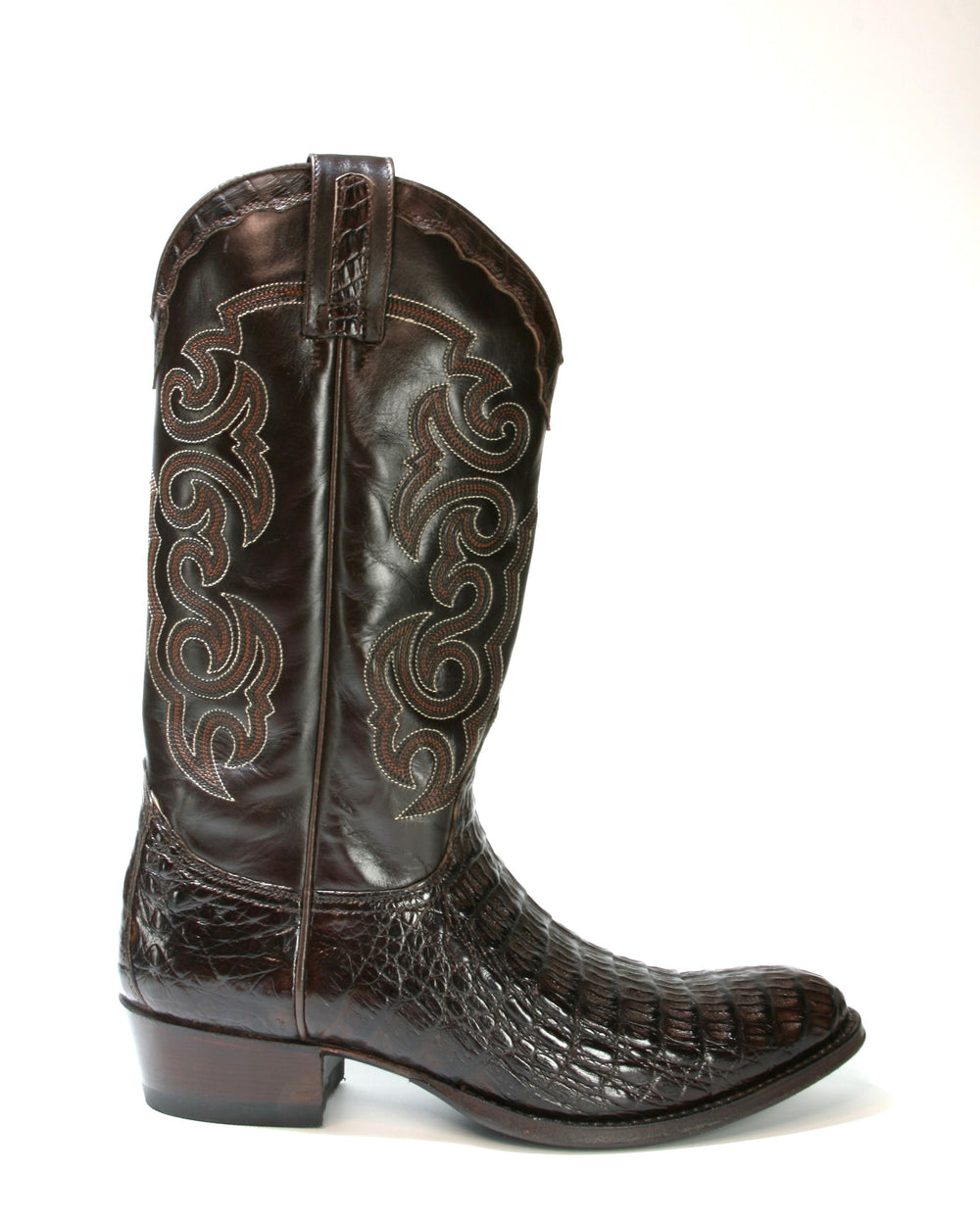 10004 Sendra cowboy boots caiman leather DOM Brown