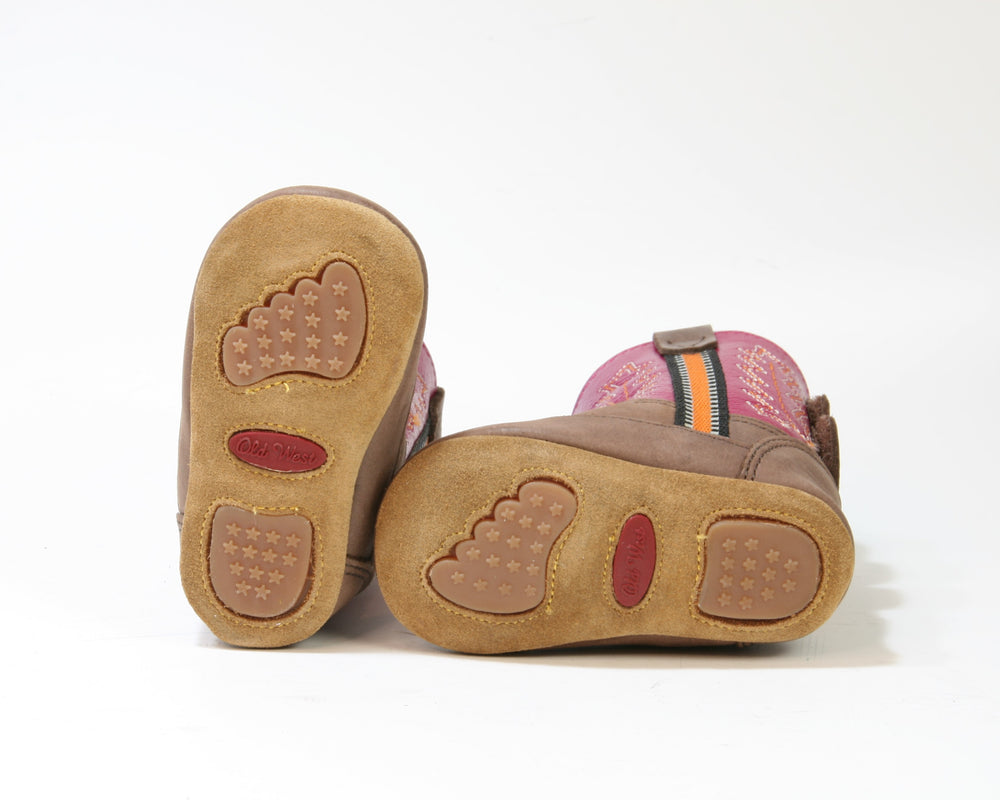 10041 Old West Kinder Cowboystiefel braun pink