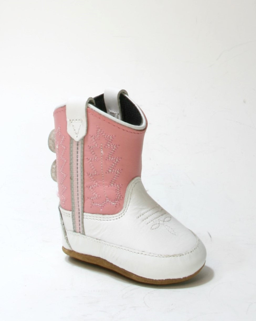 10056 Old West Daisy Baby Boots weiß rosa