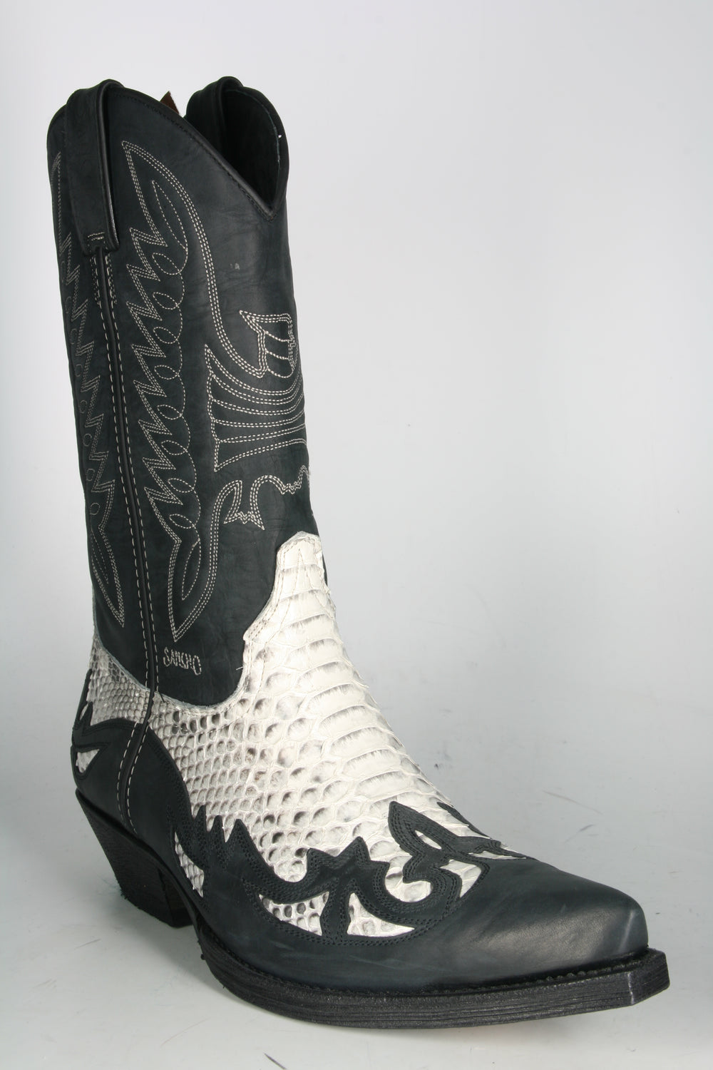 10106 Sancho Cowboy Boots Negro Python Natural