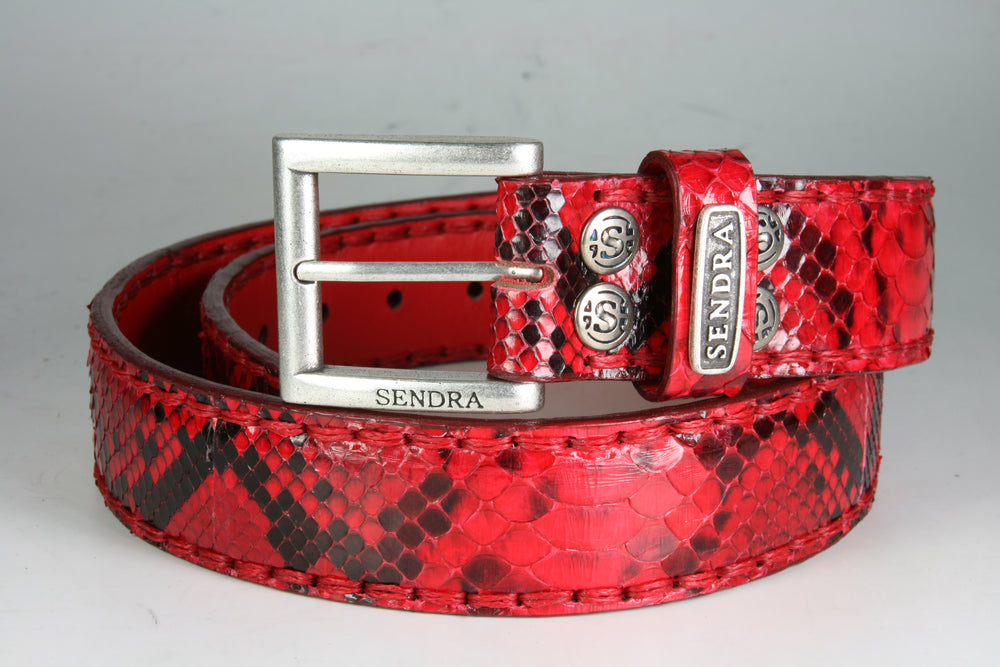 1016 Sendra Python Belt Python Barr. Rojo