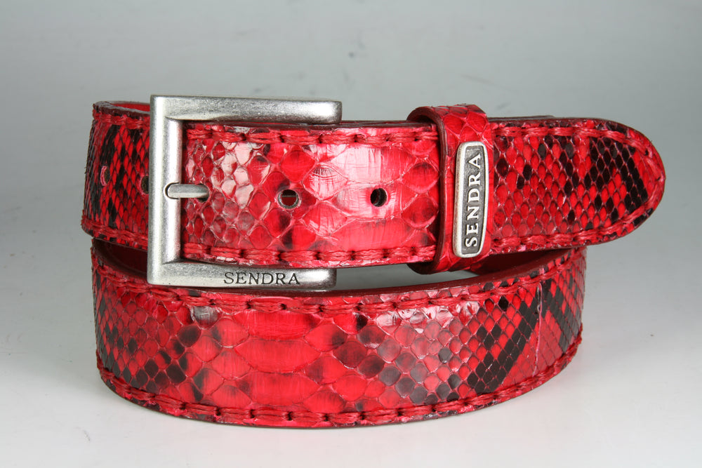 1016 Sendra Python Belt Python Barr. Rojo