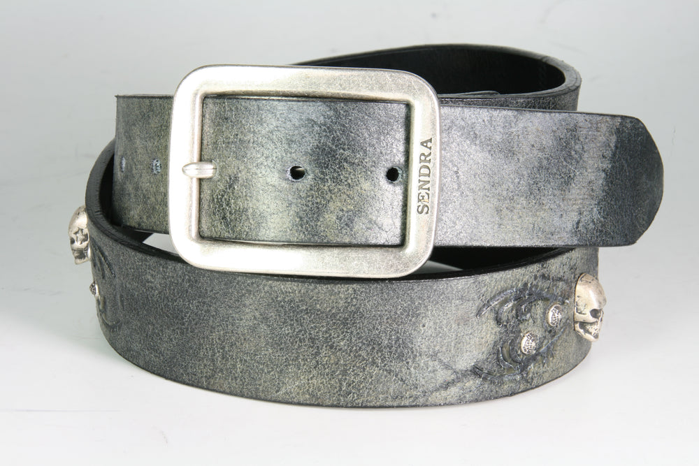 1021 Sendra Belt Barbados Negro skulls
