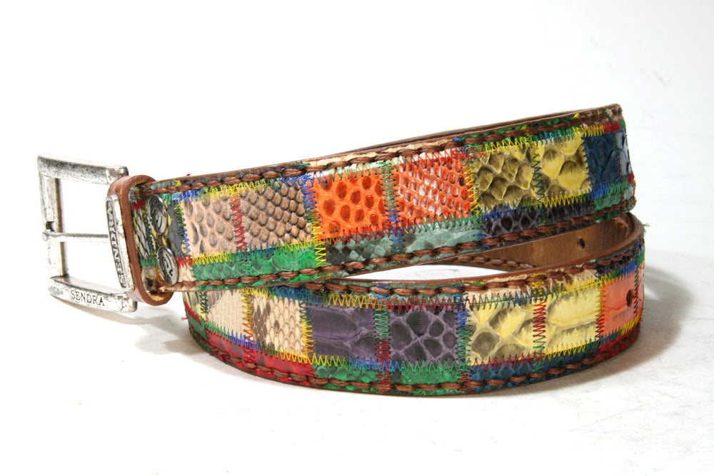 1046 Sendra Python Belt Patchwork Multicolor