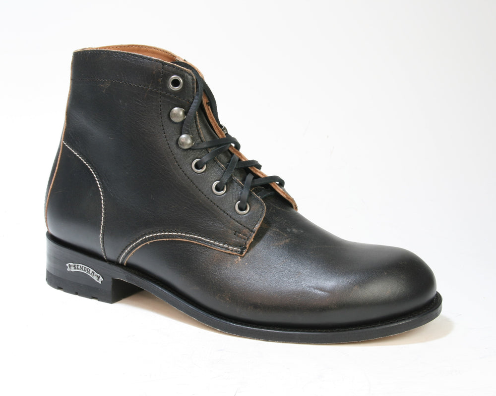10604 Sendra Schnürboots Brush Off Biscuit Black