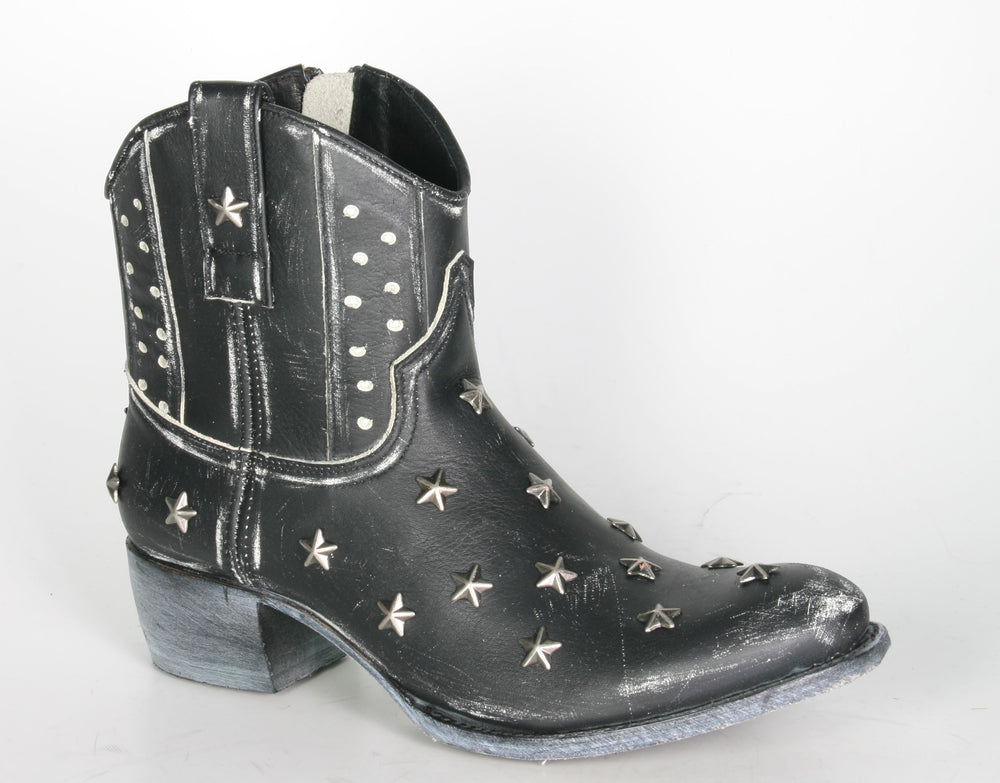 10691 Sendra Short Boots SARA Raspado Negro