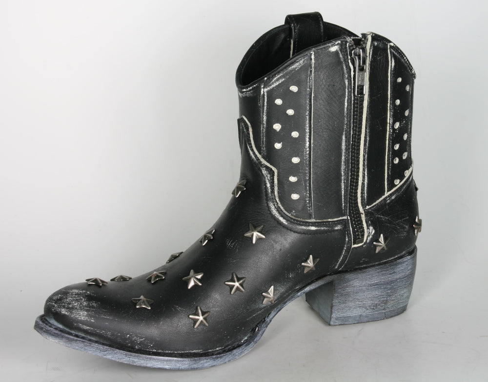 10691 Sendra Short Boots SARA Raspado Negro