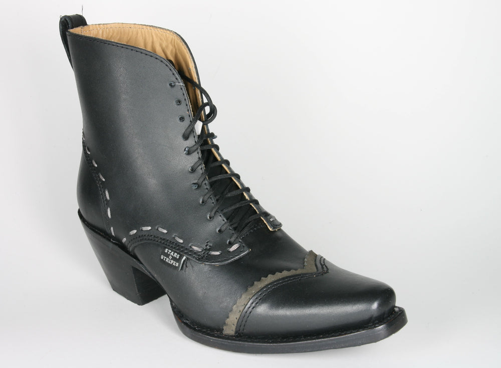 111 Ashley Stars&Stripes lace-up boots Black