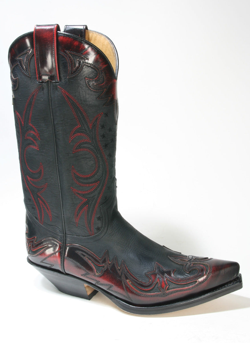 16374 Sendra Boots Cowboy boots Flora Rojo Sprinter Negro