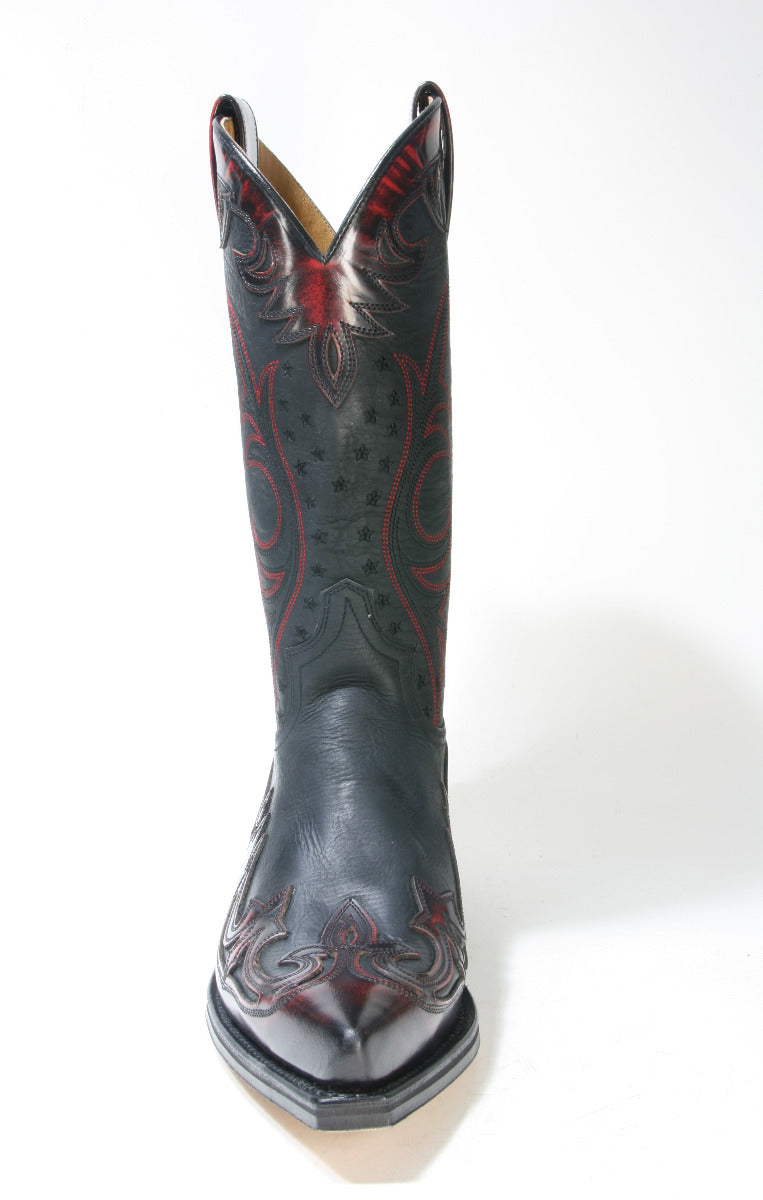 16374 Sendra Boots Cowboy boots Flora Rojo Sprinter Negro