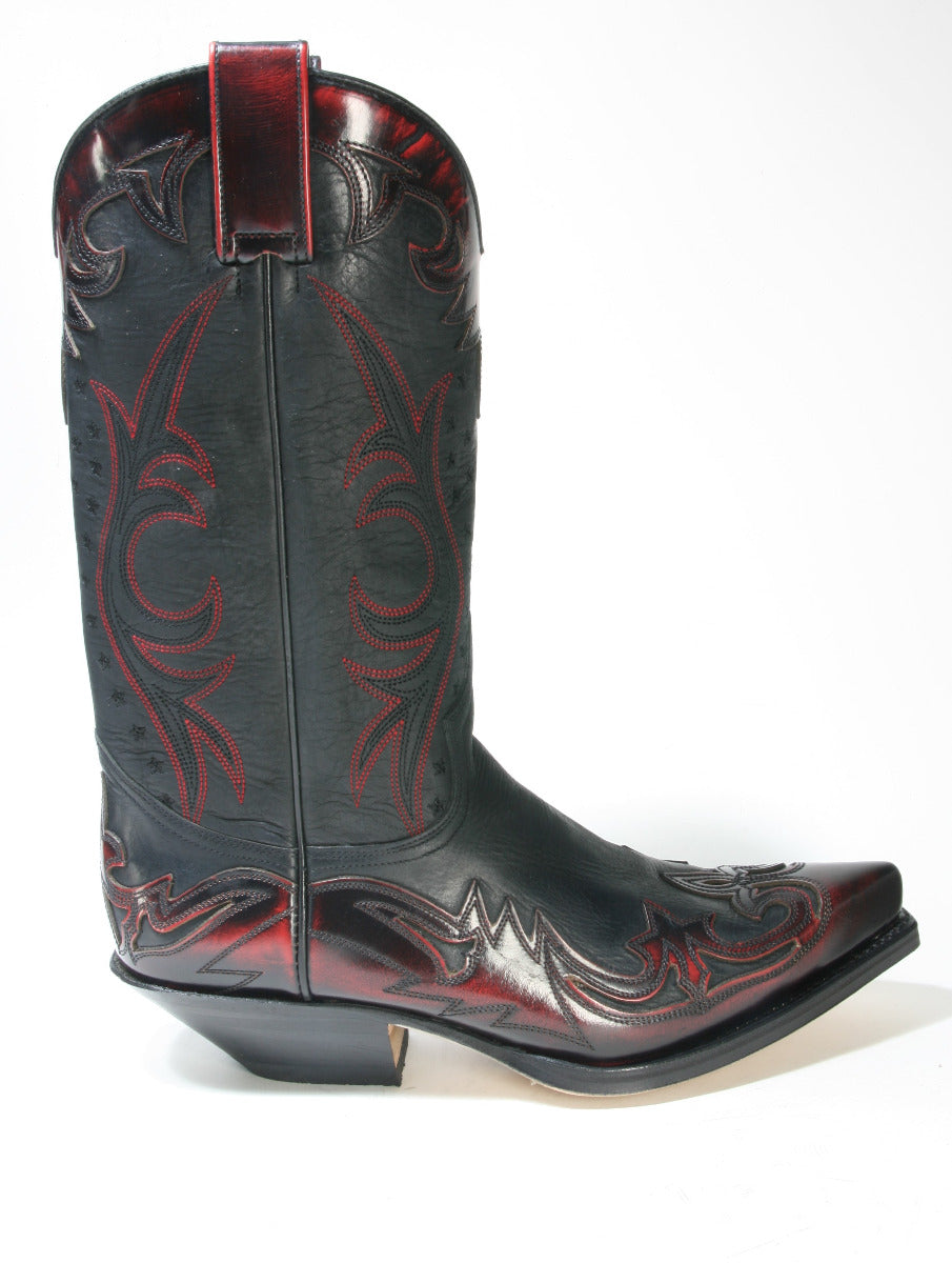 16374 Sendra Boots Cowboy boots Flora Rojo Sprinter Negro