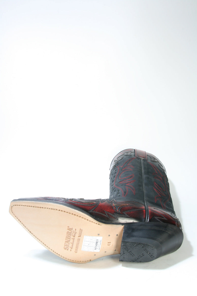 16374 Sendra Boots Cowboy boots Flora Rojo Sprinter Negro