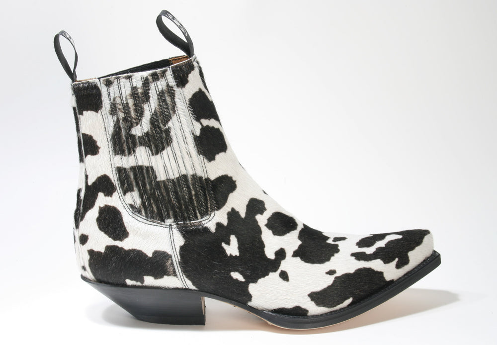1692 Sendra Boots Stiefeletten Pelo Vaca Negro Blanco