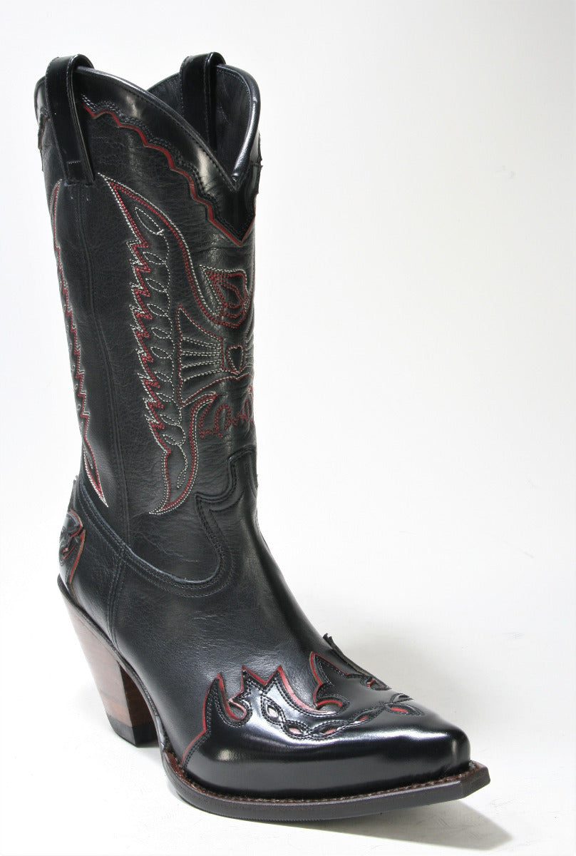 17283 Sendra cowboy boots LULA Flora Negro