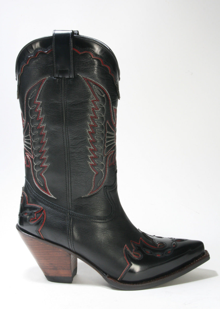 17283 Sendra cowboy boots LULA Flora Negro