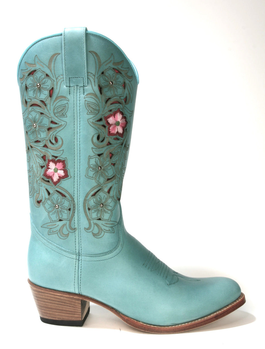 19189 Sendra Boots DEBORA Arizona Aqua Flower
