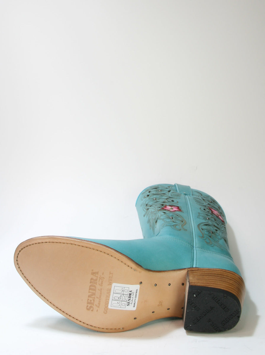 19189 Sendra Boots DEBORA Arizona Aqua Flower