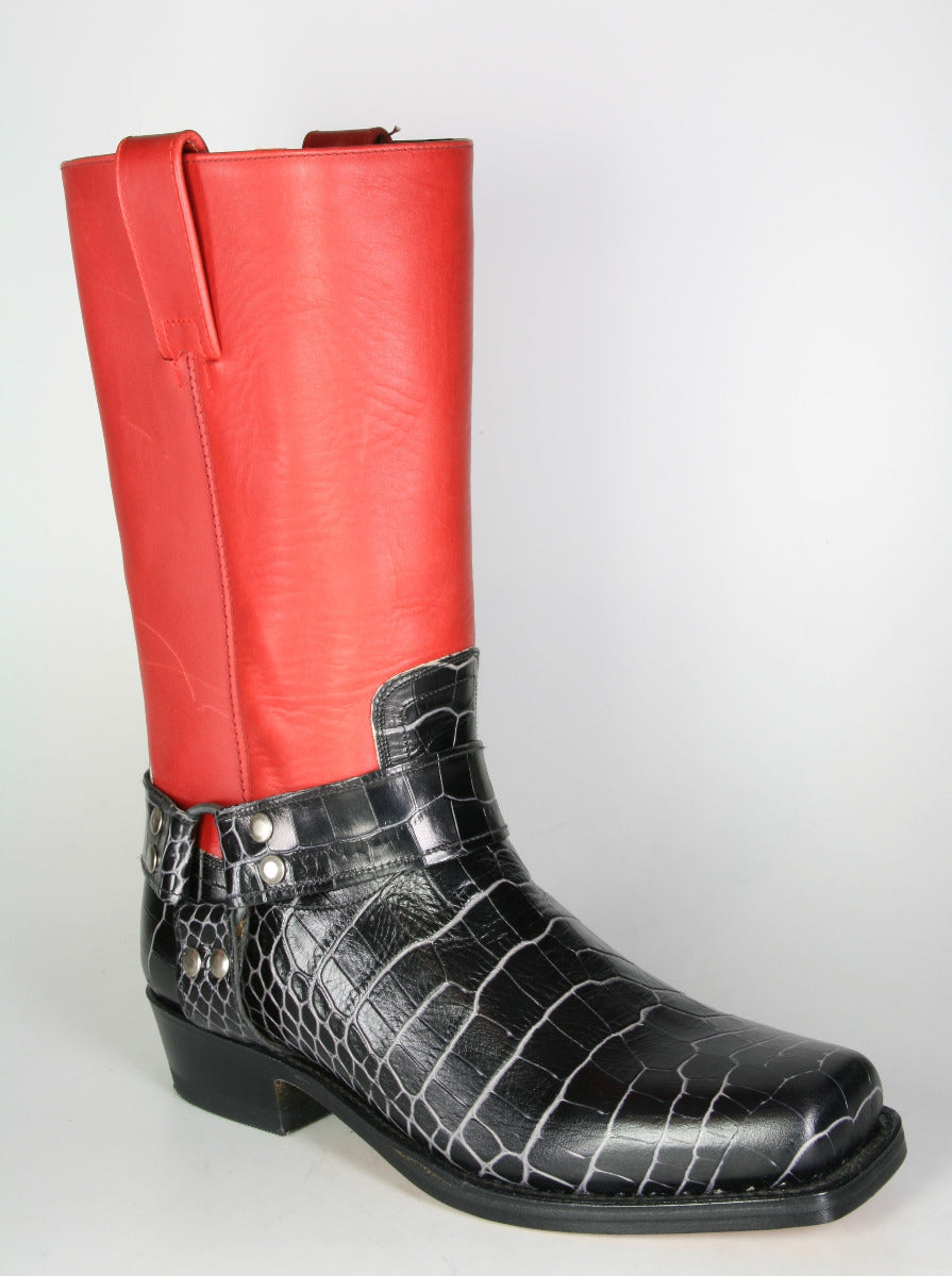 1918 Sendra Bikerboots Coco Gold roter Schaft