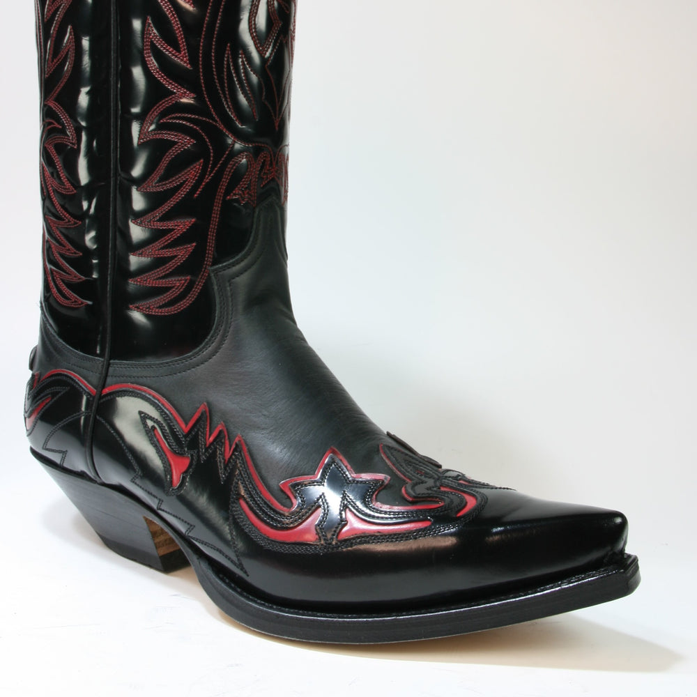 19280 Sendra Cowboystiefel Flor. Negro Spr. Negro