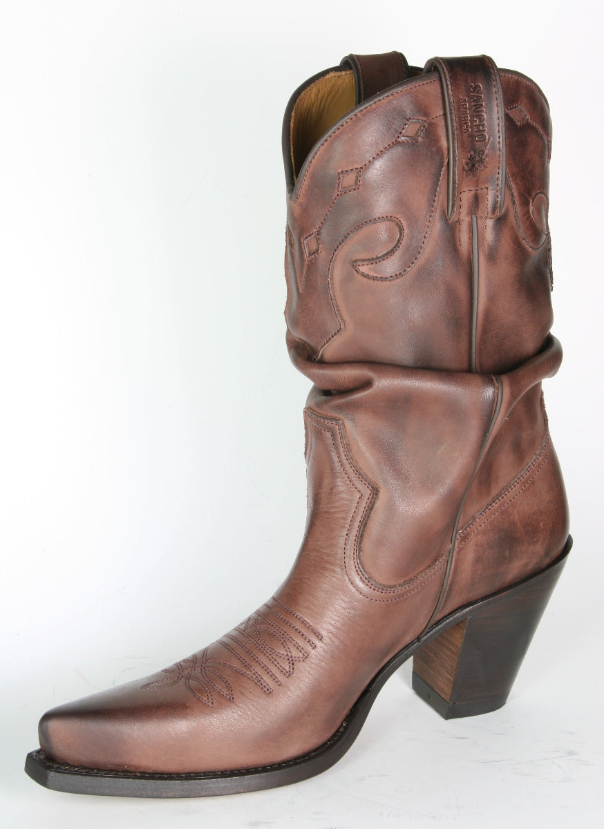 1952 Sancho Abarca Cowboy Boots Dark Tan