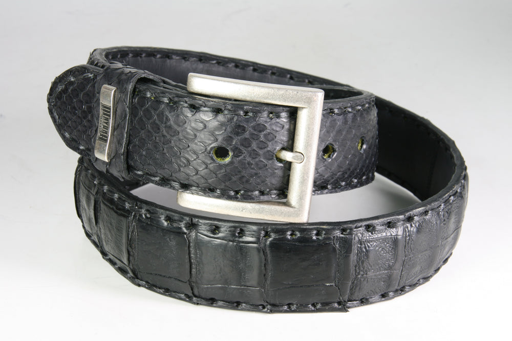 214 Mayura Belt Genuine Caiman Leather Black