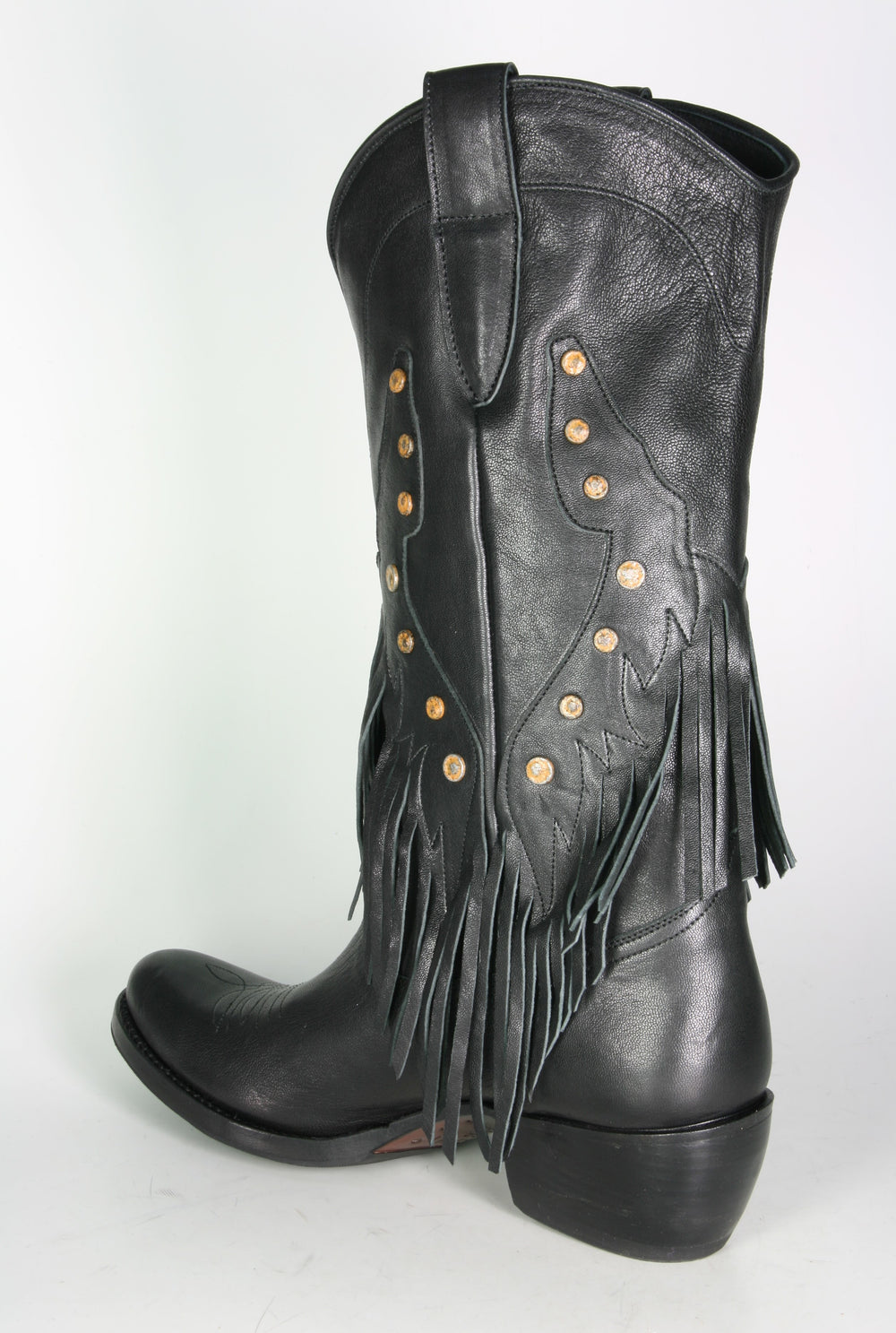 2315 Sancho Abarca Negro fringe boots