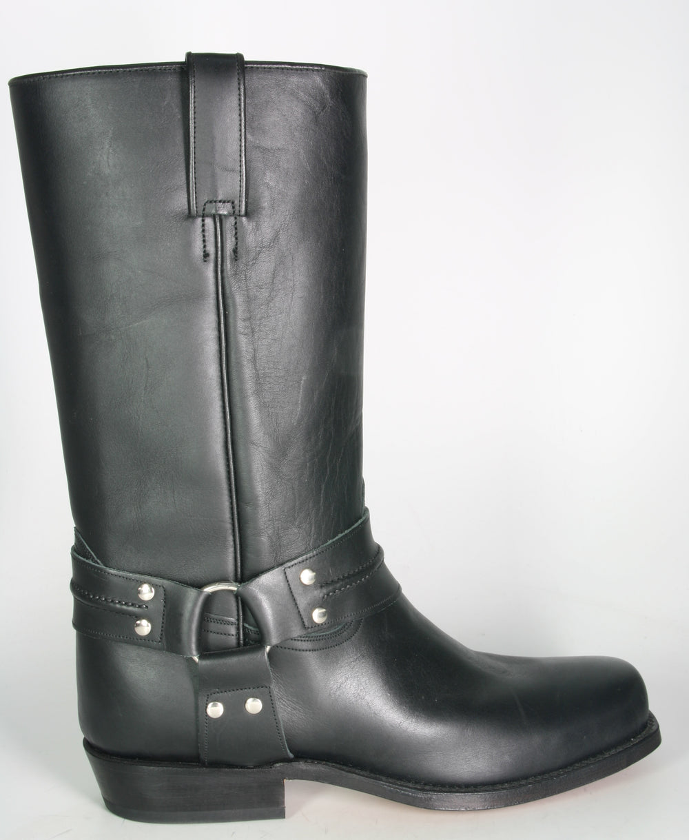2332 Tony Mora Biker Boots Negro Leather Sole Wide