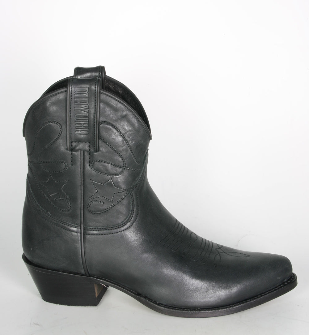 2374 MAYURA Cowboy Boots Short Shaft Black