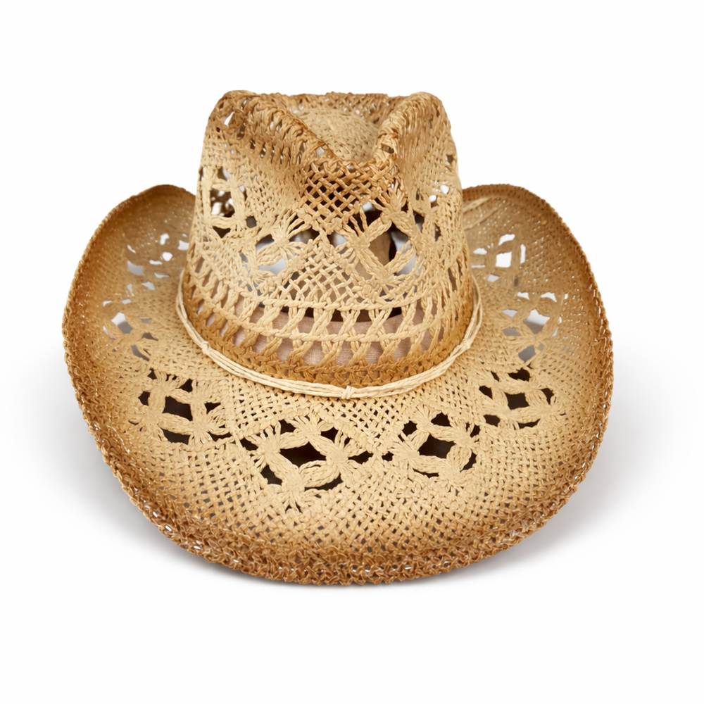24427 Cowboyhut Strohhut hellbraun