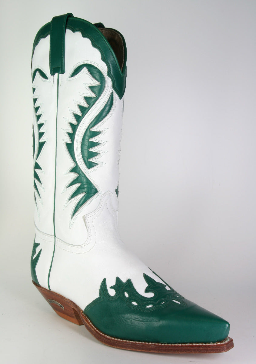 2535 Sendra Cowboystiefel Verde Blanco