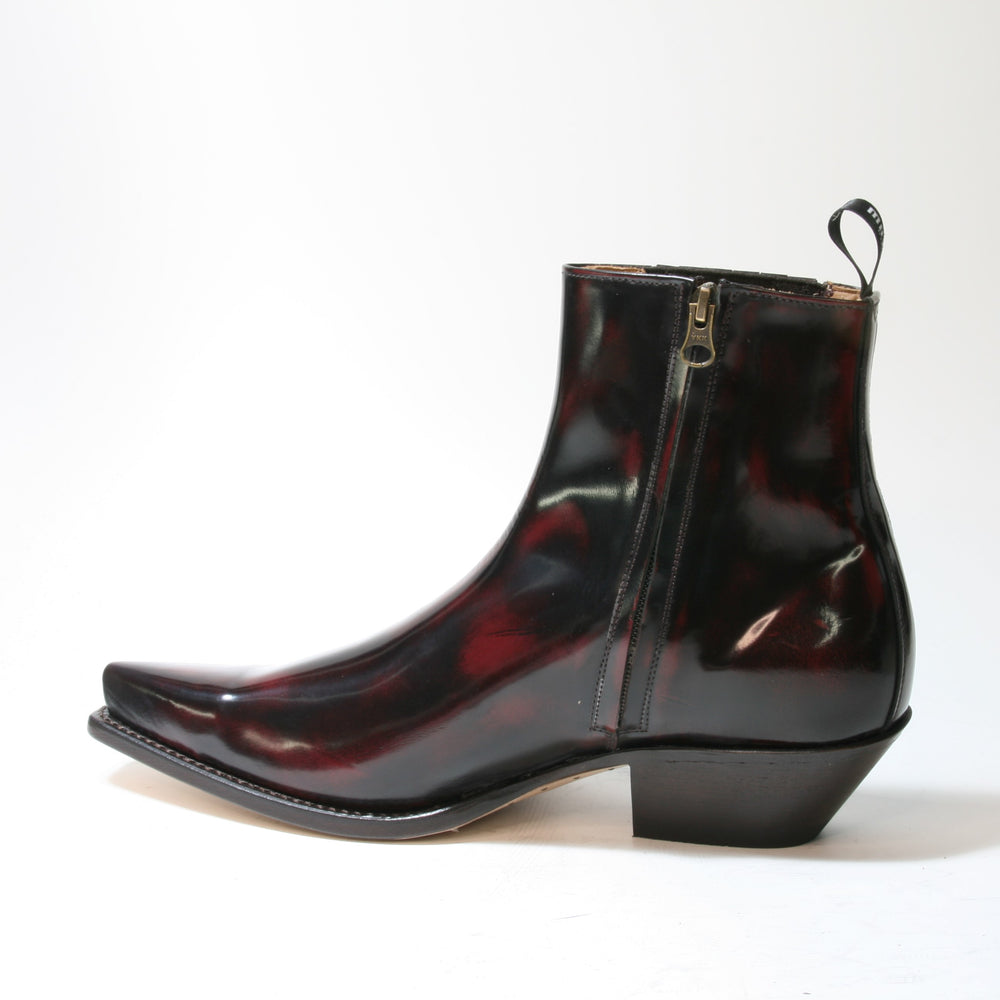 Mayura Stiefelette 2546 Flor. Burdeos, Seitenansicht mit Reißverschluss