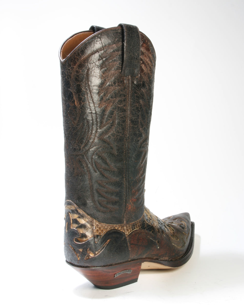 3241 Sendra Cowboystiefel Barbados Quersia Python Fantasia braun