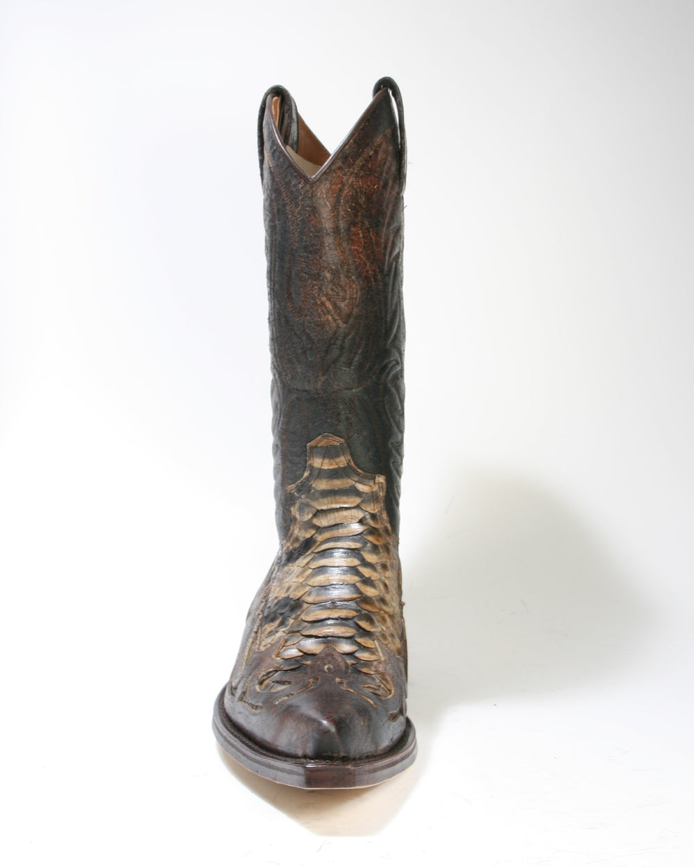 3241 Sendra Cowboystiefel Barbados Quersia Python Fantasia braun