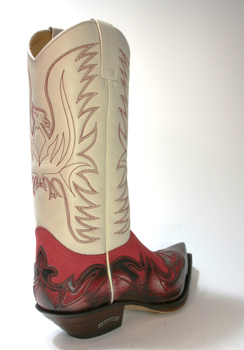 3241 Sendra Cowboystiefel Denver Rojo Nubuk Gorbi