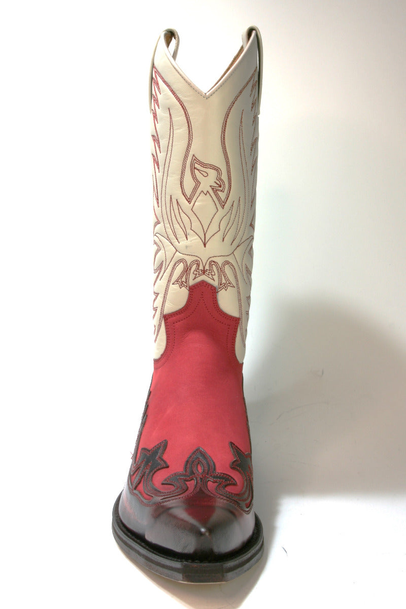 3241 Sendra Cowboystiefel Denver Rojo Nubuk Gorbi