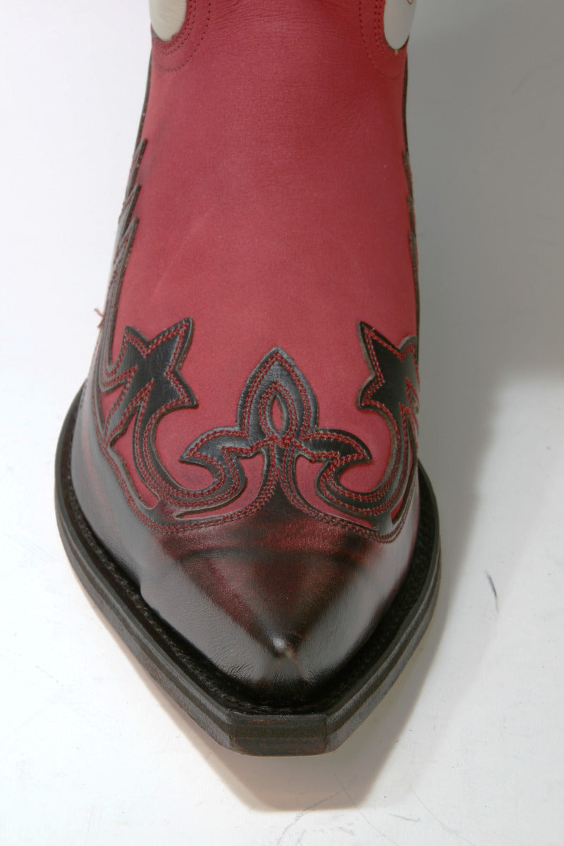 3241 Sendra Cowboystiefel Denver Rojo Nubuk Gorbi