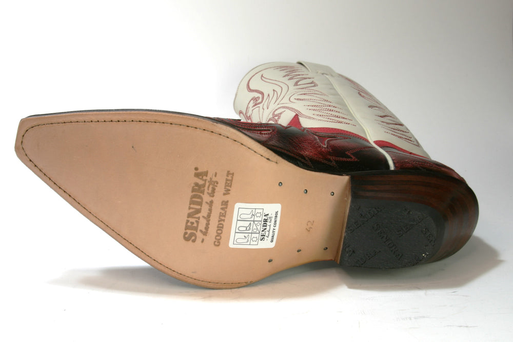 3241 Sendra Cowboystiefel Denver Rojo Nubuk Gorbi