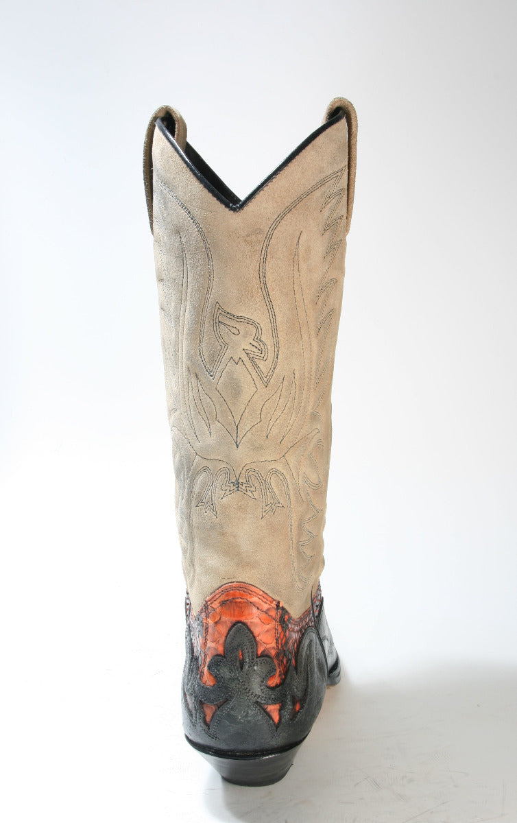 3241 Sendra Cowboy Boots Barbados Negro Pyth. orange suede