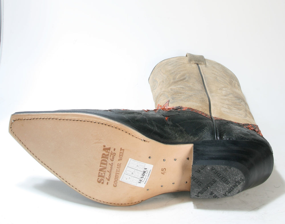 3241 Sendra Cowboy Boots Barbados Negro Pyth. orange suede