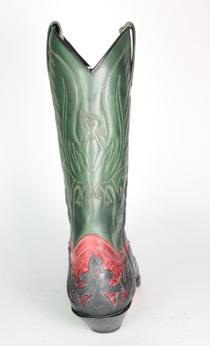 3241 Sendra Boots Westernstiefel Barbados Negro Trenzado Rojo