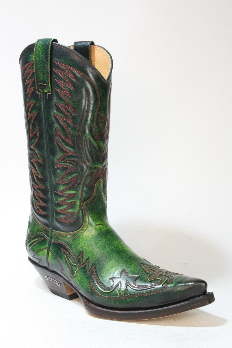 3241 Sendra Boots Cowboystiefel Flora Verde Botella