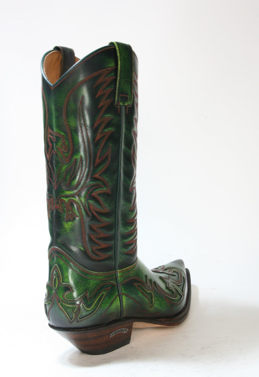 3241 Sendra Boots Cowboystiefel Flora Verde Botella