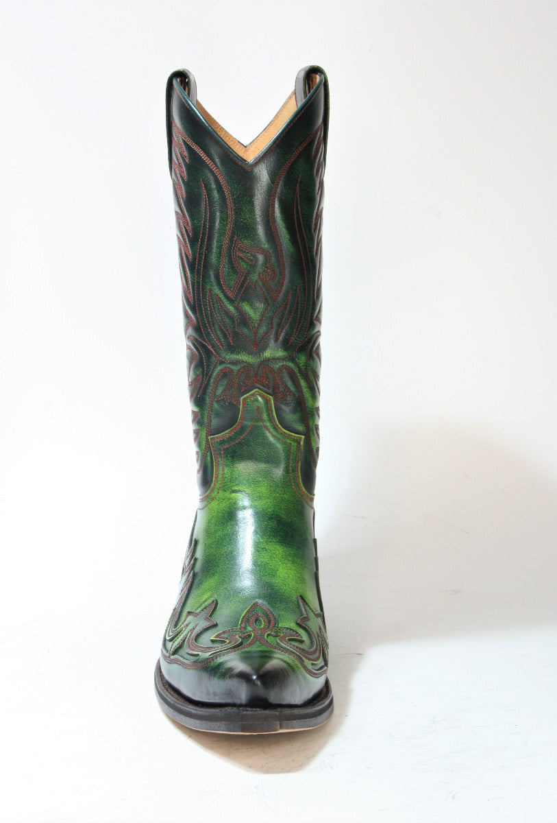 3241 Sendra Boots Cowboystiefel Flora Verde Botella
