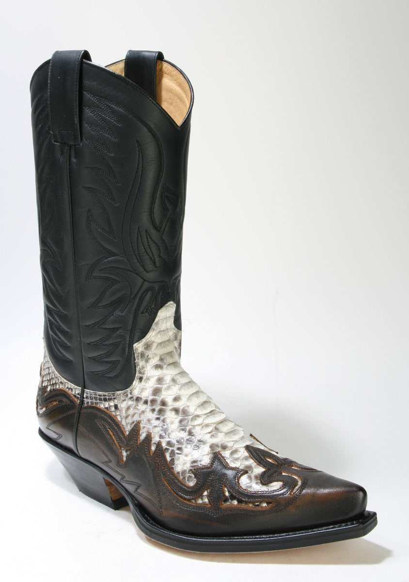 3241 Sendra Cowboy Boots Natural Antic Jacinto Pyth. Barr. Nat.