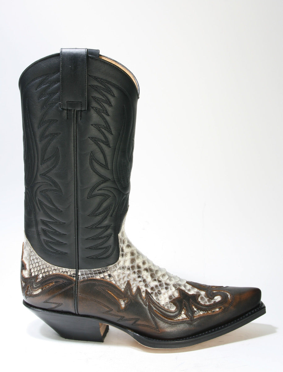 3241 Sendra Cowboy Boots Natural Antic Jacinto Pyth. Barr. Nat.