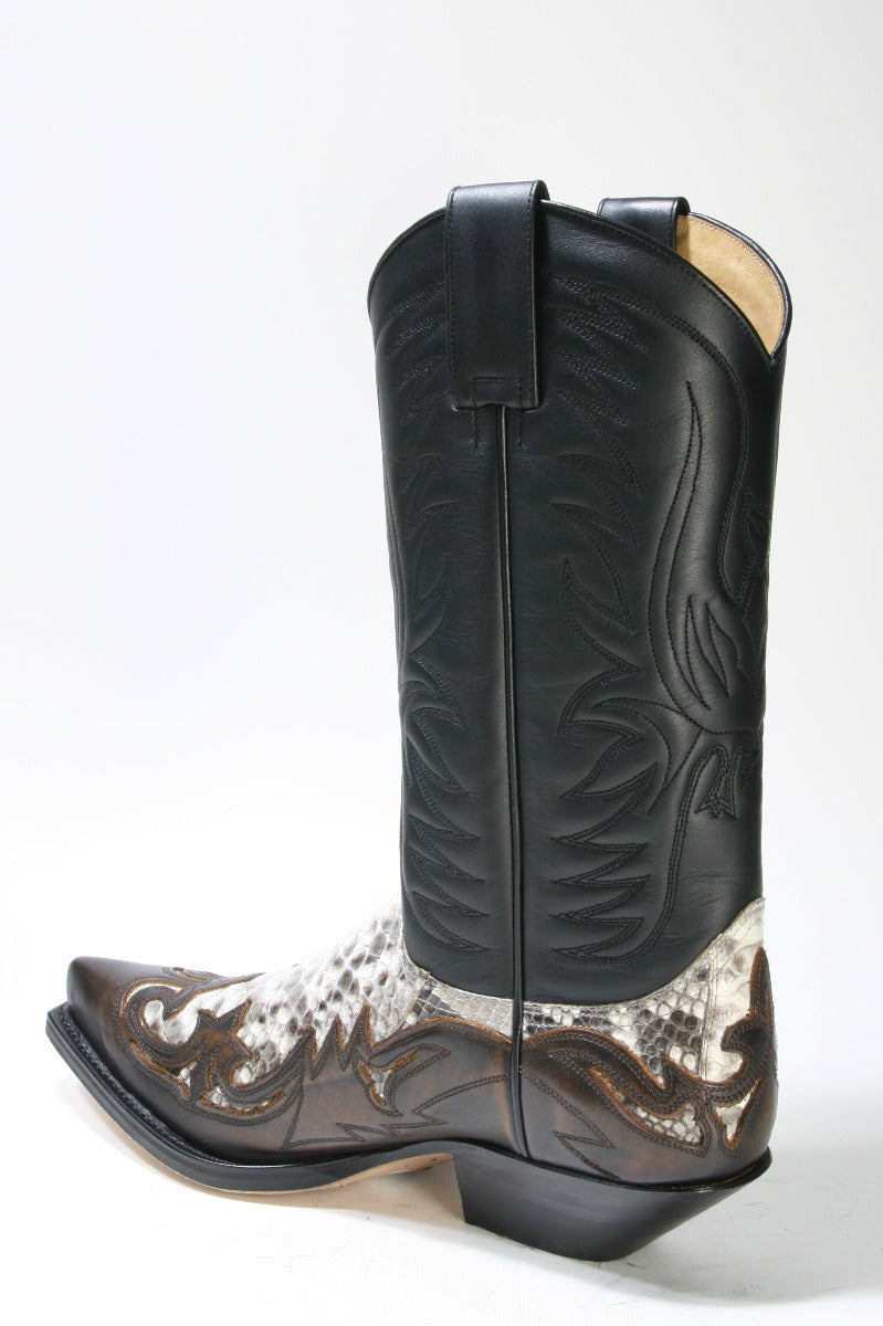 3241 Sendra Cowboy Boots Natural Antic Jacinto Pyth. Barr. Nat.