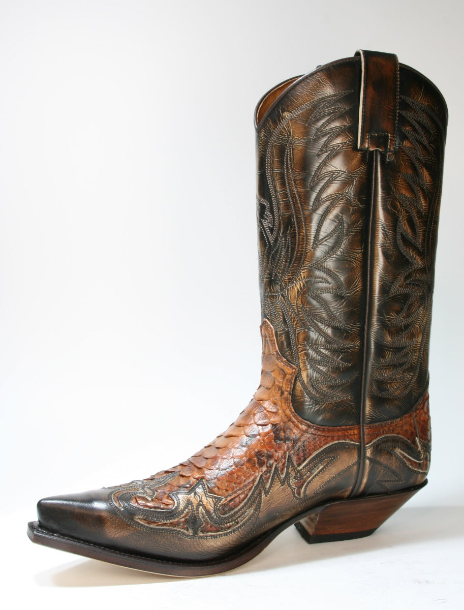 3241 Sendra Cowboy Boots Denver Canela Python Barr Savoy