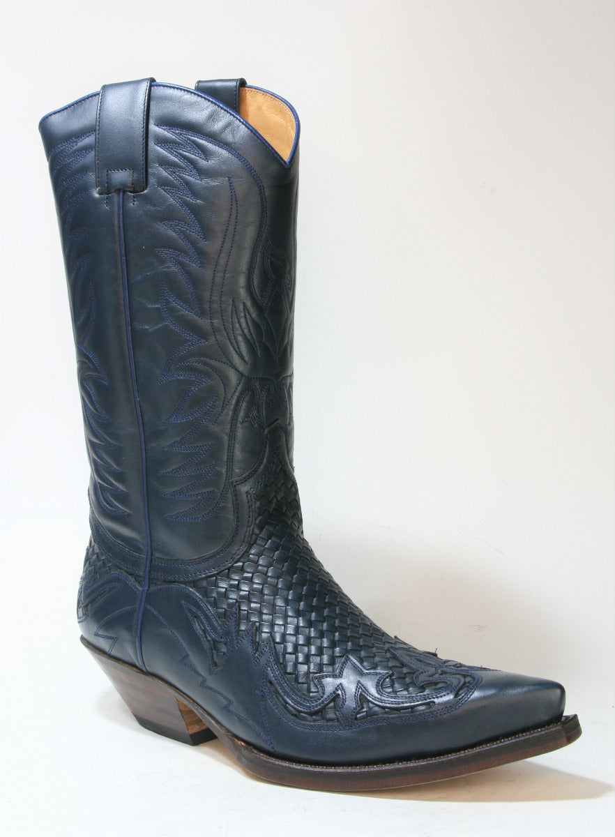 3241 Sendra Cowboystiefel Azul Trenzado